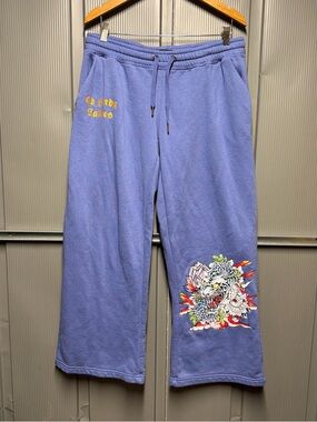 Ed Hardy Purple Tiger Flare Sweatpants